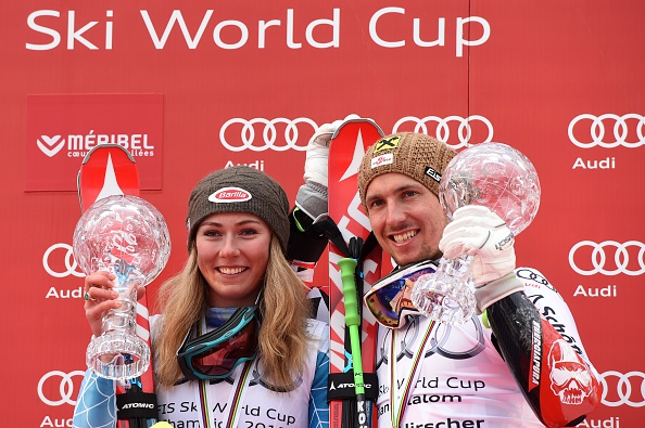 American Mikaela Shiffrin and Austria's Marcel Hirscher secured World Cup titles on the penultimate day of the season ©AFP/Getty Images