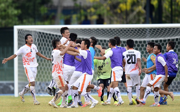 Bhutan celebrate their World Cup qualifying victory against Sri Lanka ©Getty Images