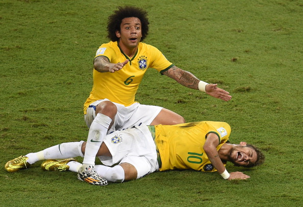 Brazil and Barcelona star Neymar suffered a back injury at the 2014 FIFA World Cup ©AFP/Getty Images