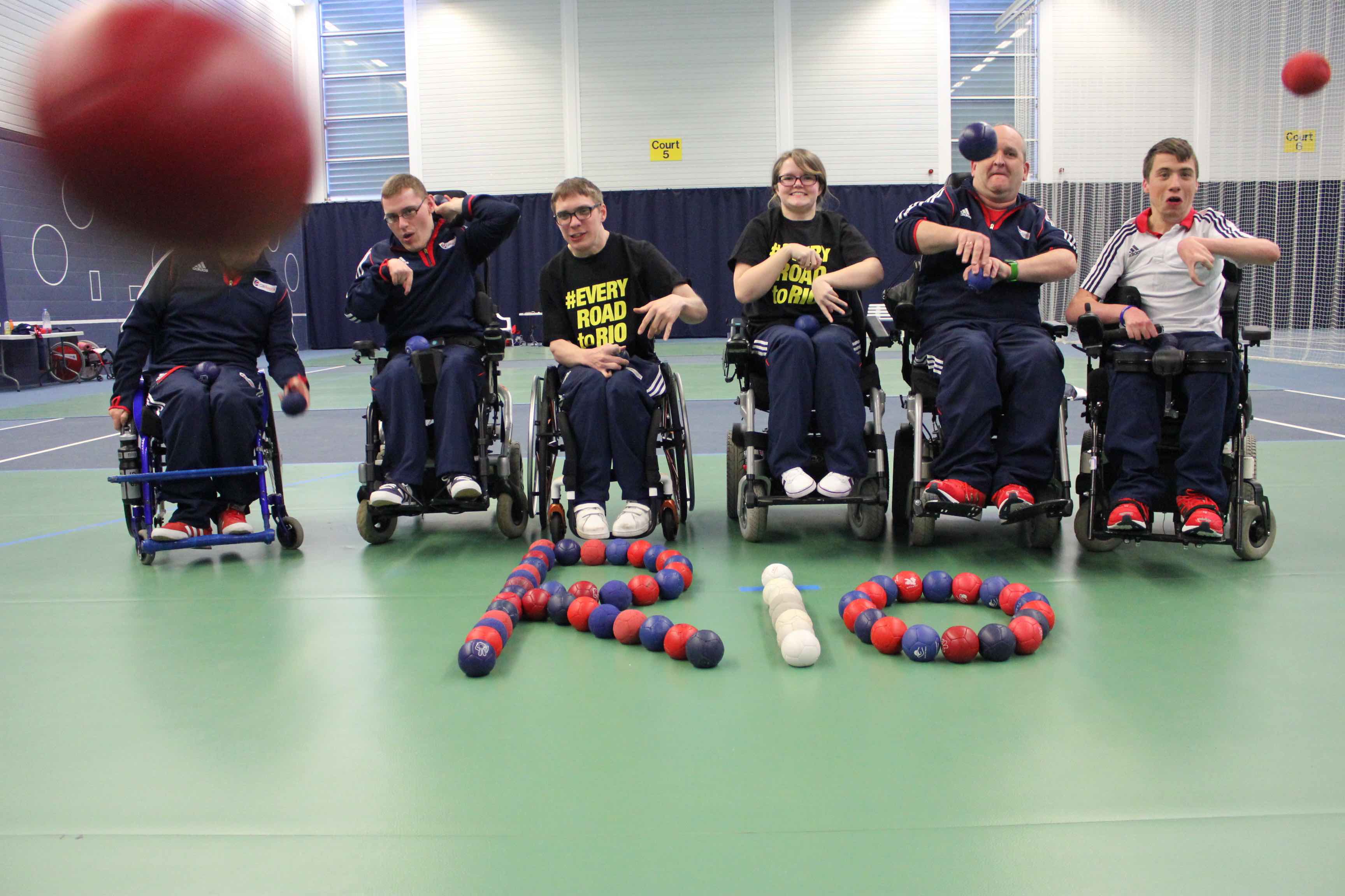 British BC1/BC2 team Martin Davis, Josh Rowe, Will Hipwell, Claire Taggart, Nigel Murray and David Smith will be hoping to qualify for Rio 2016 on home turf ©GB Boccia