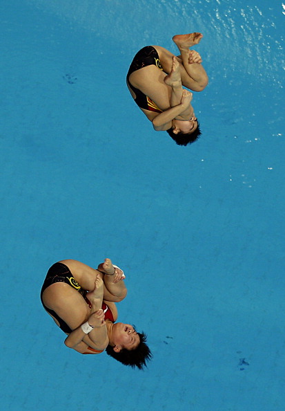 Chen Ruolin and partner Liu Huixia claimed the gold medal in the women's 10m synchronised ©Getty Images