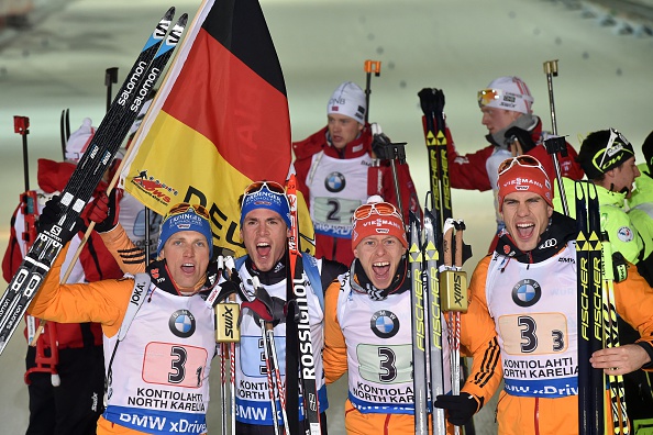 Germany ended Norway's recent dominance of the men's 4x7.5km relay at the Biathlon World Championships ©Getty Images