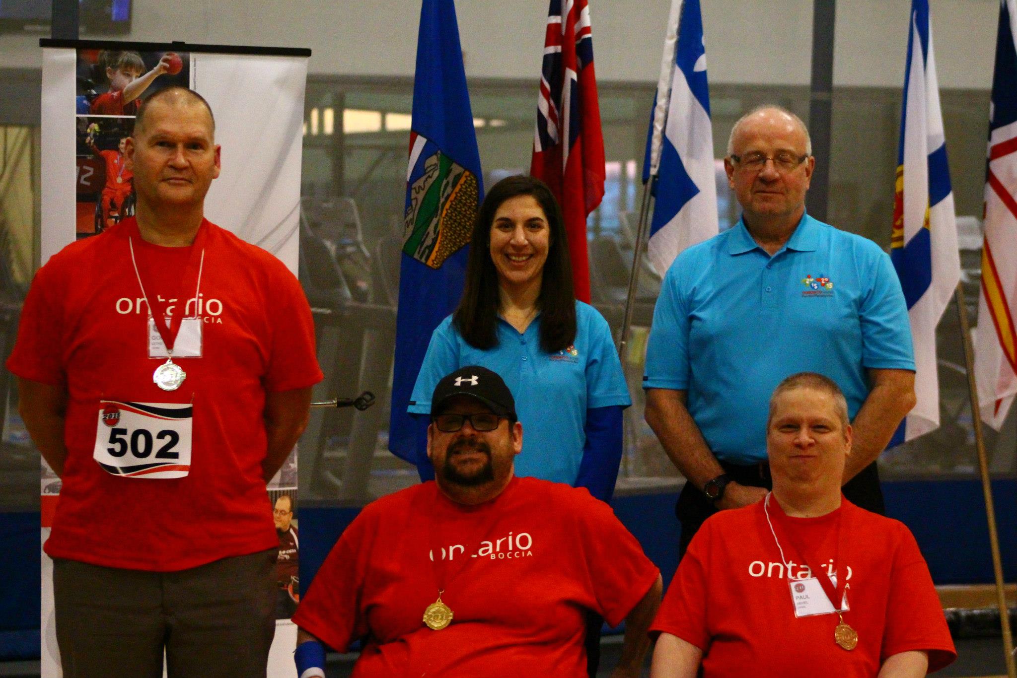 Gio Desero (front row, centre) claimed the gold medal in the open competition ©Canadian Cerebral Palsy Sports Association/Facebook