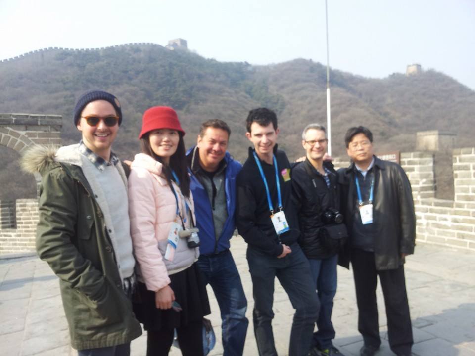 Journalists and Beijing 2022 officials on the Great Wall of China ©ITG