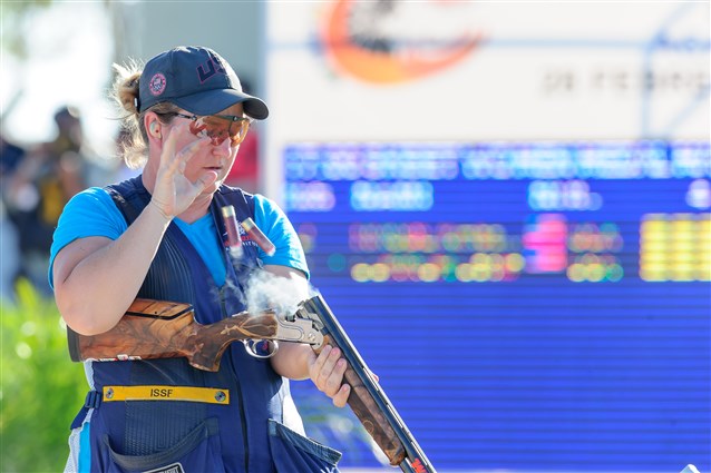 American Kimberley Rhode utilised all of her experience to win the skeet competition at the ISSF World Cup in Acapulco ©ISSF