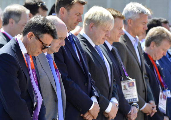 A spontaneous minute's silence was held at the Olympic Village during London 2012 to mark the 40th anniversary of the Munich Massacre in 1972 ©AFP/Getty Images