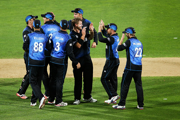 New Zealand celebrate after taking a West Indian wicket during their dominant victory in Wellington ©Getty Images