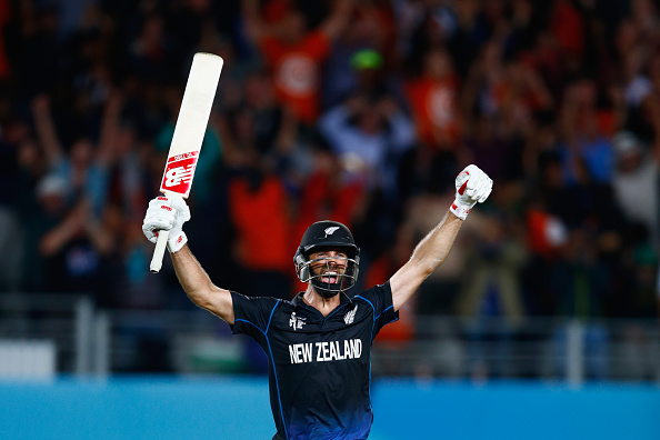 New Zealand's Grant Elliott struck a six off Dale Steyn to seal his side's place in the Cricket World Cup final ©Getty Images