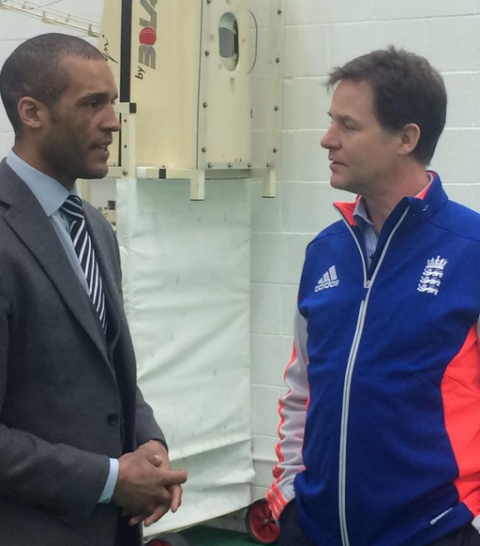 British Deputy Prime Minister Nick Clegg (right) has backed the new Charter, which is also being supporter by Premier League footballer Clarke Carlisle (left) ©Twitter