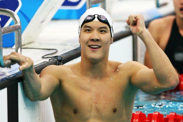 Park Tae-hwan claimed Olympic gold with victory in the 400m freestyle event at Beijing 2008 but may not be able to compete in Rio next year ©Getty Images