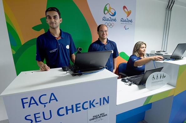 The reception at the Rio 2016 volunteer training centre as it opened its doors for the first time ©AFP/Getty Images