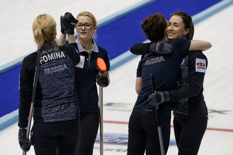 Russia secured a place in the playoffs after a strong performance at the World Women's Curling Championships ©World Curling Federation/Richard Gray