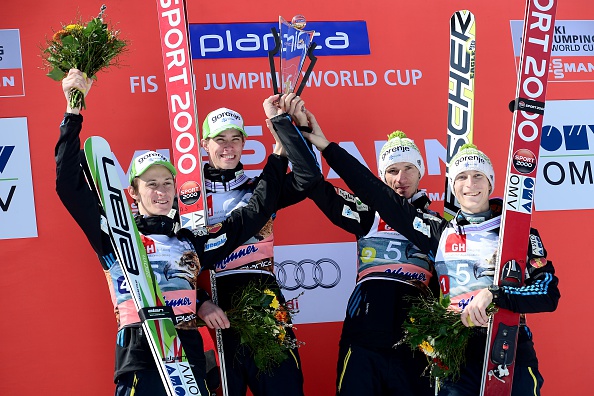 Slovenia claimed a dominant victory on home snow in the final team competition of the season ©Getty Images
