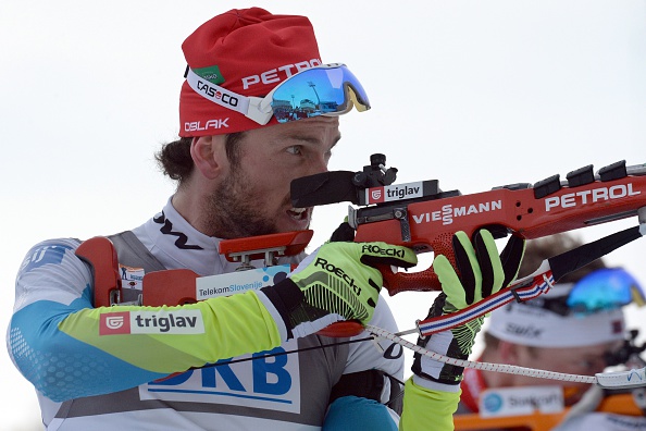 Slovenia's Jakov Fak came out on top in the men's 15km mass start event ©Getty Images