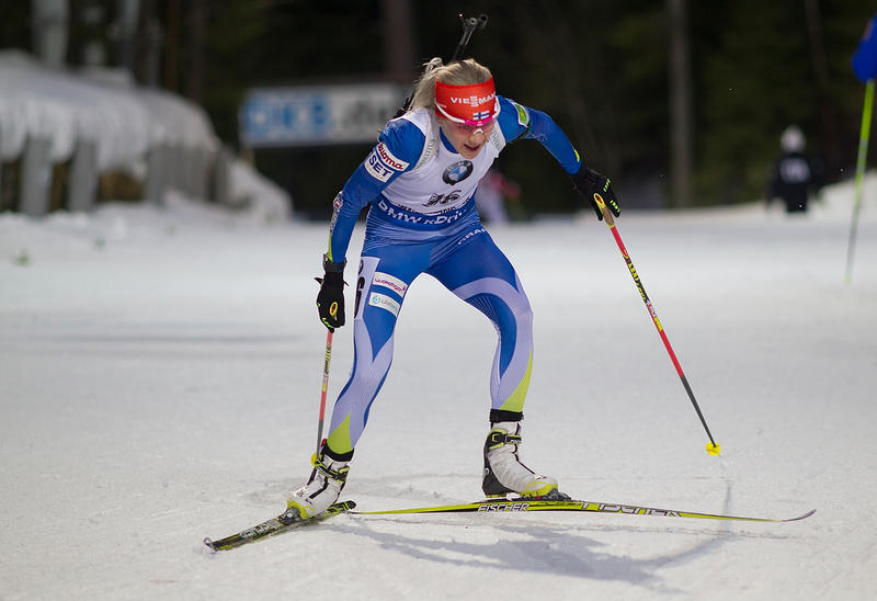 Finland's Kaisa Mäkäräinen ensured she remained in with a chance of securing the overall International Biathlon Union World Cup title with victory in Russia ©IBU