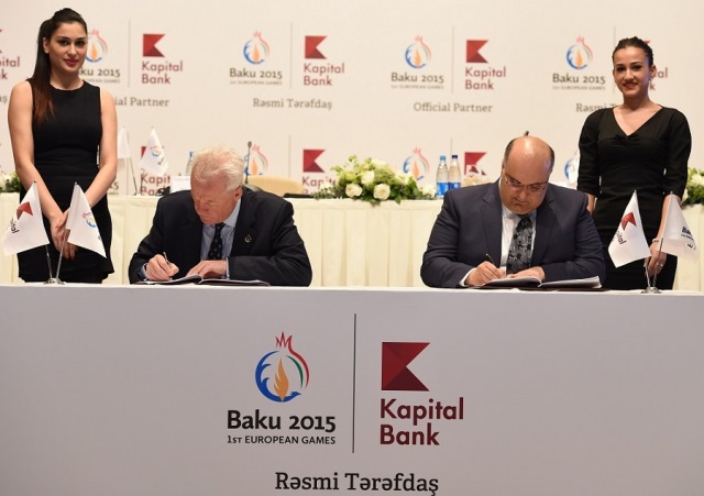 The agreement will see Kapital Bank provide and operate ATMs in each Games venue and foreign exchange machines in the Media and Athletes Village ©Baku 2015