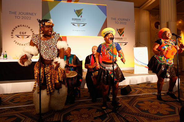 Traditional South African dancing got the bid launch underway ©Getty Images