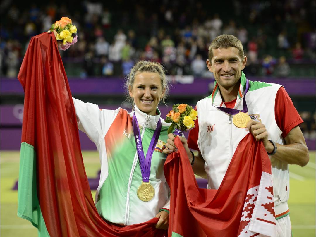 Max Mirnyi and Victoria Azarenka won the Olympic mixed doubles at London 2012, one of two gold medals claimed by Belarus ©Getty Images