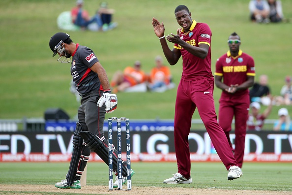 West Indies captain Jason Holder took four wickets as they beat the United Arab Emirates ©AFP/Getty Images