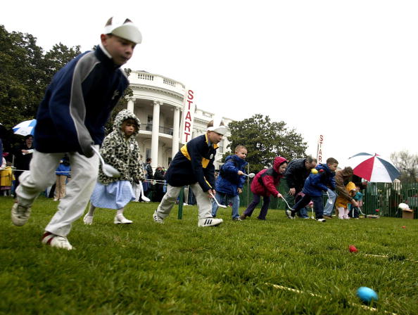 Children taking part in the annual Easter Egg Roll at the White House in Washington D.C. ©Getty Images