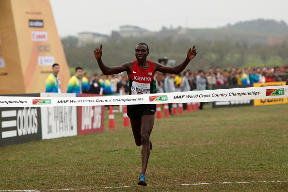 Kenya's Geoffrey Kamworor adds the IAAF World Cross Country senior men's title in Guiyang, one day short of a year after winning the World Half Marathon in Copenhagen ©Getty Images