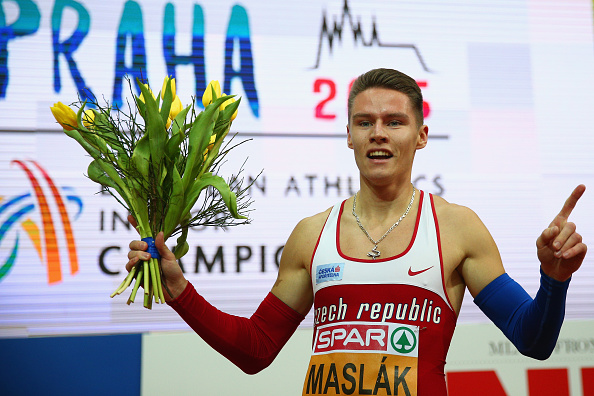 Home favourite Pavel Maslak retained his 400m title in the 02 Arena in Prague ©Getty Images
