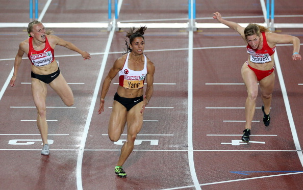 Turkey's Nevin Yanit, pictured retaining her European outdoor 100m hurdles title in 2012, has had her doping ban increased from two to three years following an appeal to the Court of Arbitration for Sport by the International Association of Athletics Federations ©Getty Images