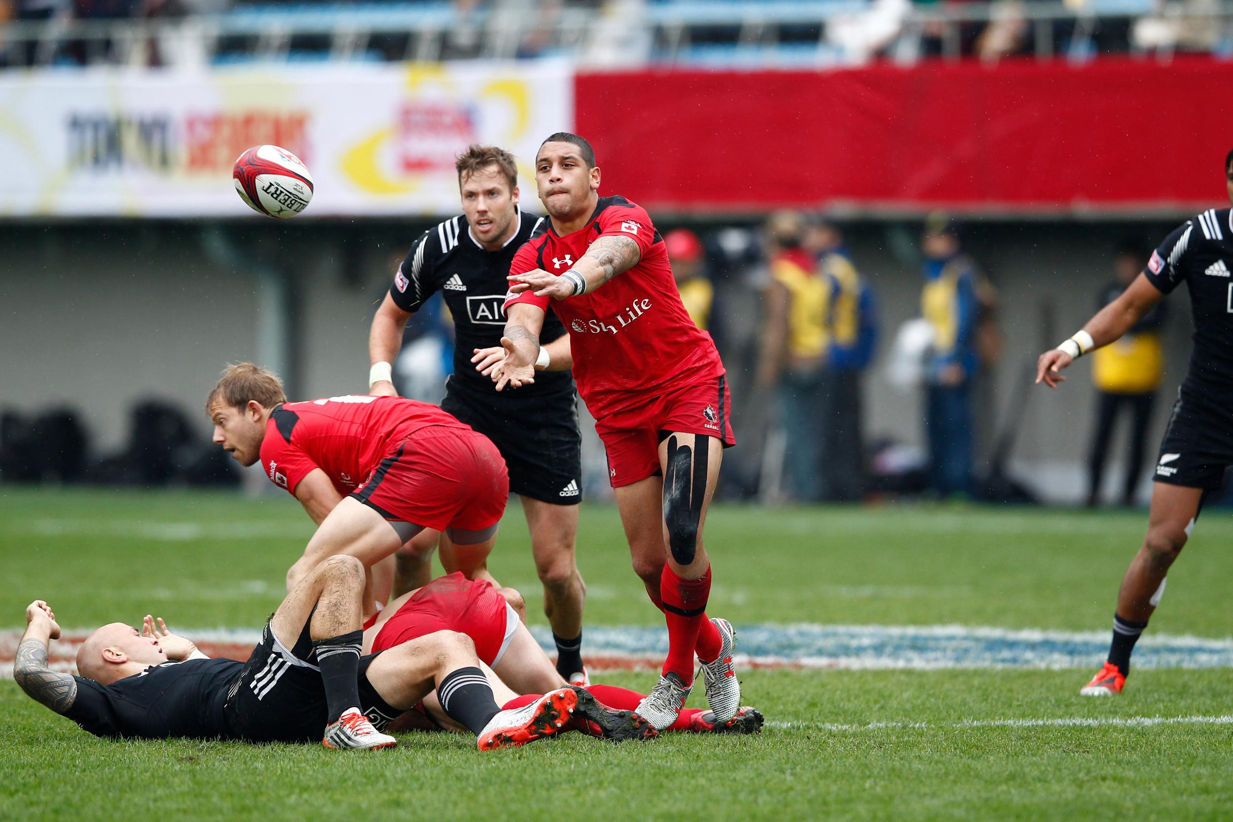 Canada provided one of the shocks of the day as they beat New Zealand for the first time to reach the semi-finals in Tokyo ©World Rugby/Martin Seras Lima