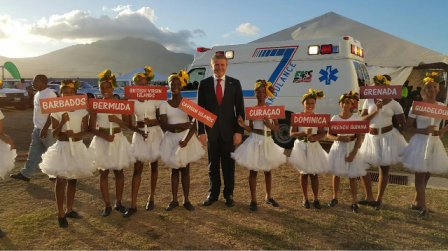 Sergey Bubka, who also visited the CARIFTA Games in St Kitts and Nevis, is due to launch his manifesto this week ©Twitter