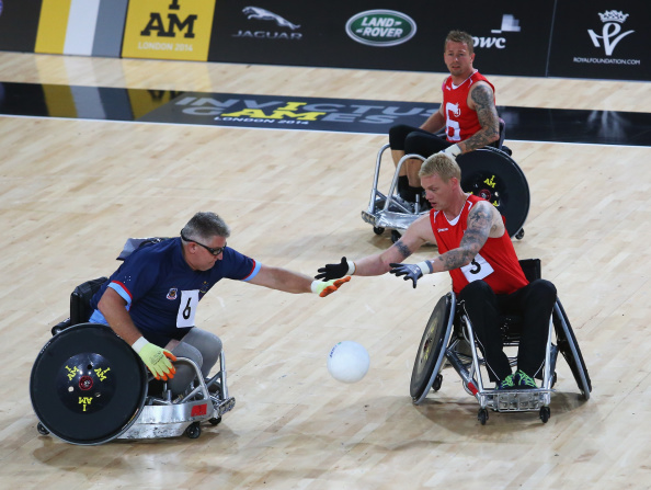 Wheelchair rugby featured on the sports programme of the 2014 Invictus Games in London ©Getty Images 