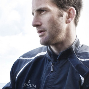 Ben Ainslie head and shoulders with sponsors