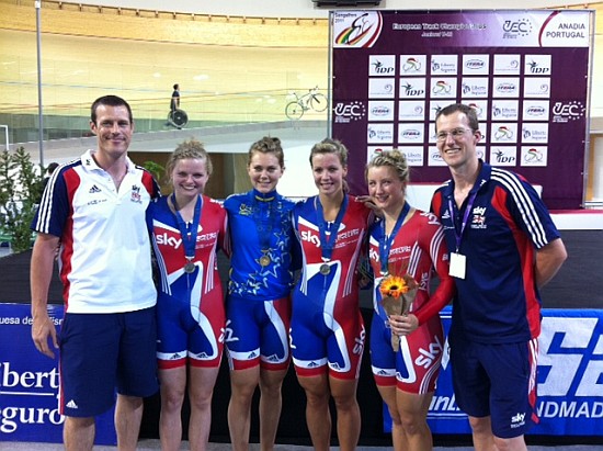 GB_coaches_celebrate_more_medal_success_this_time_with_the_Junior_Team_sprinters_and_the_gold_and_silver_medallists_in_the_U23_Womens_500TT_Jess_Varnish_and_Becky_James_03-08-11
