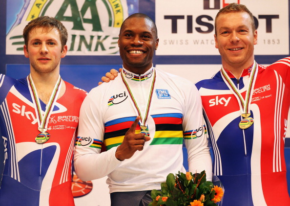 Gregory_Bauge_with_Sir_Chris_Hoy_and_Jason_Kenny_and_World_Champs_gold_Apledorn_March_25_2011