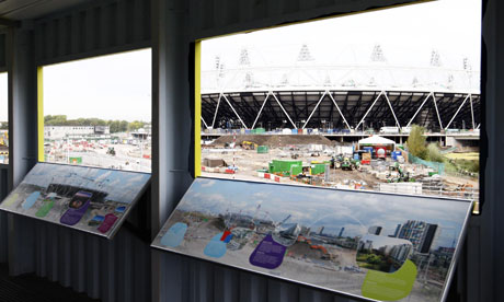 Olympic Stadium from viewing tube October 2010