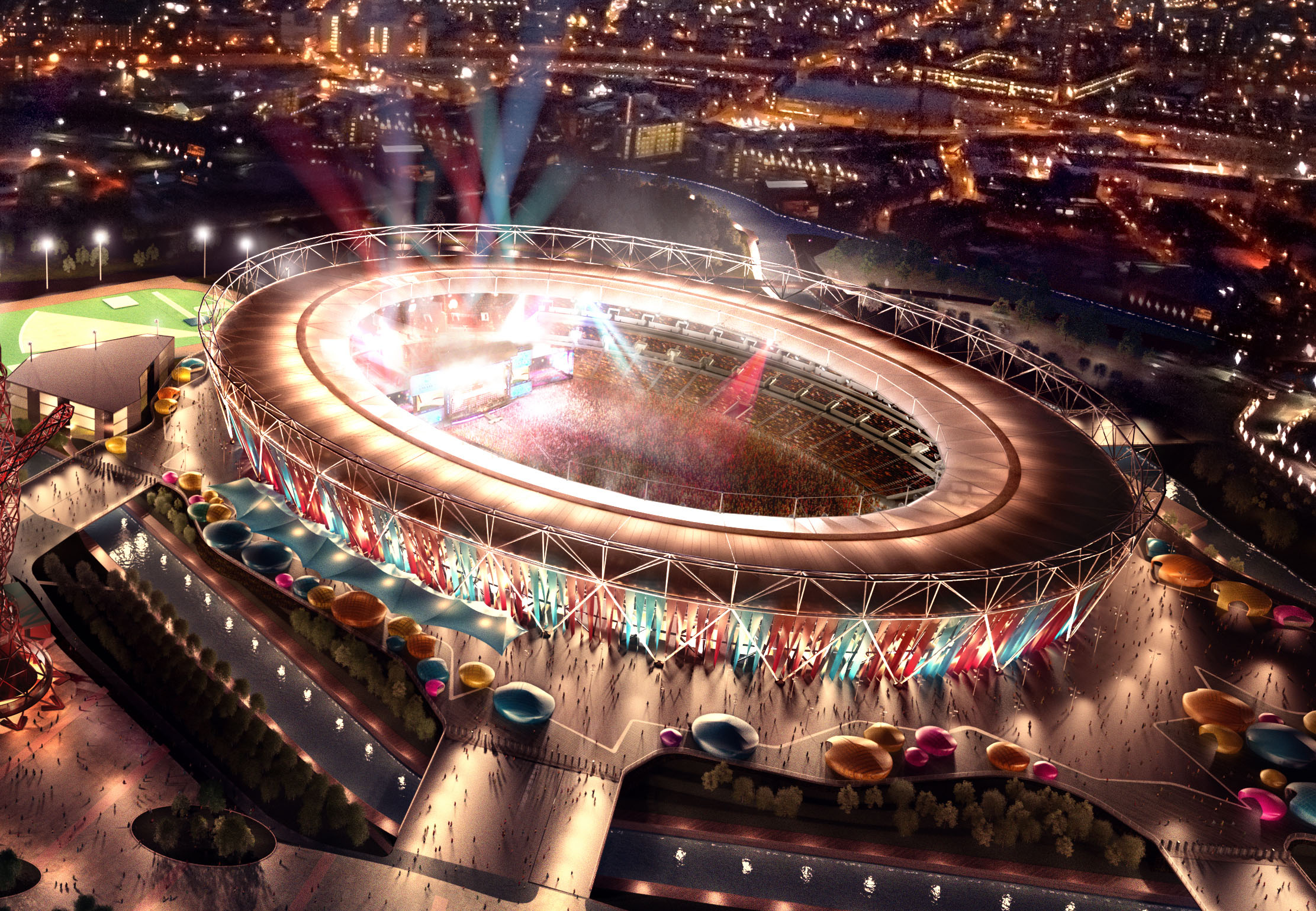 Olympic Stadium in West Ham concert mode