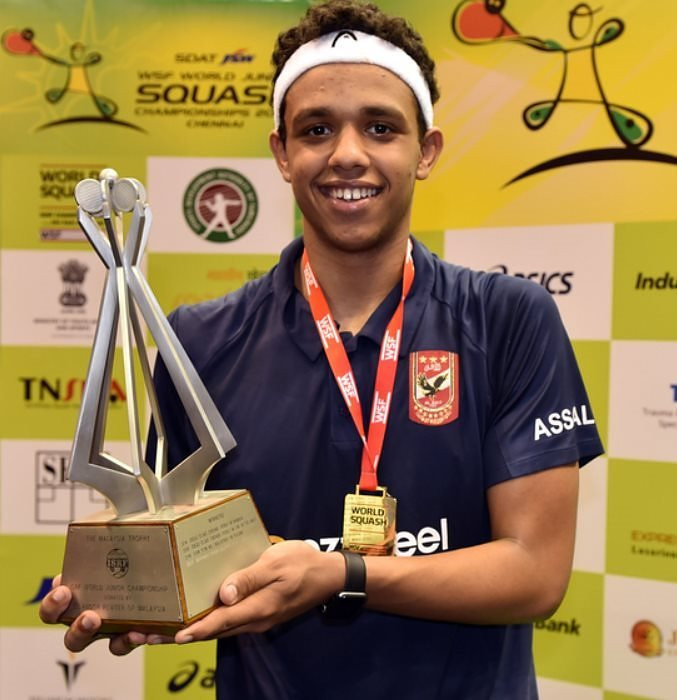 Mostafa Asal earned the men's junior title in Chennai Â©Twitter/WSF WorldJuniors