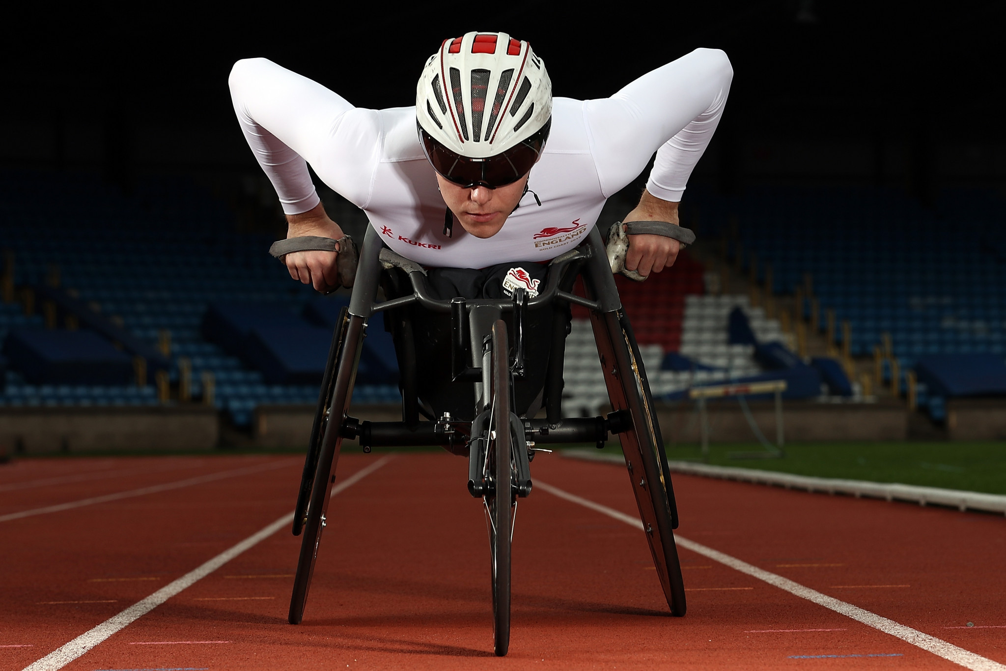 Team England para athletics star from the Gold Coast 2018 Commonwealth Games, Nathan Maguire, at the Alexander Stadium ©Getty Images