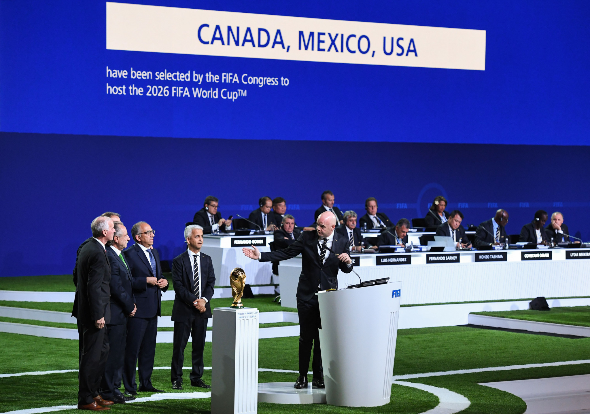 Les États-Unis, le Canada et le Mexique ont remporté la Coupe du Monde de la FIFA 2026 en 2018 © Getty Images