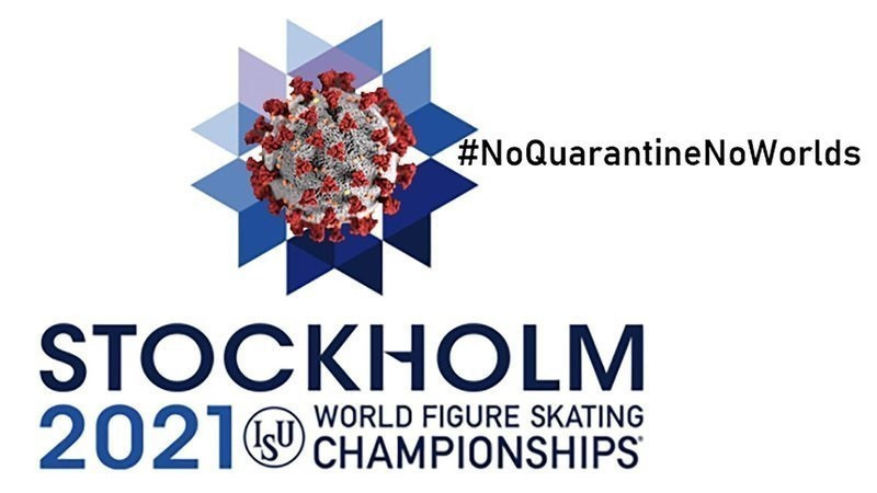 Une pétition a été lancée exhortant l'ISU à mettre en œuvre les règles de quarantaine lors des Championnats du monde de patinage artistique à Stockholm © NoQuarantineNoWorlds
