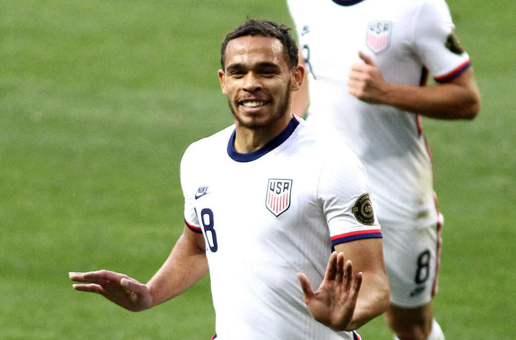 Hassan Dotson anota dos goles contra Estados Unidos en la victoria por 4-0 sobre República Dominicana © Getty Images
