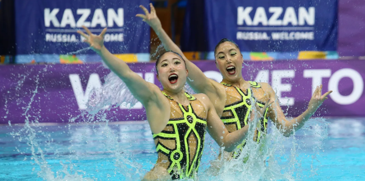 Les Japonais Megumu Yoshida et Yukiko Inui ont mis un terme à la ruée vers l'or russe lors de l'étape de la Série mondiale de natation artistique à Kazan © FINA