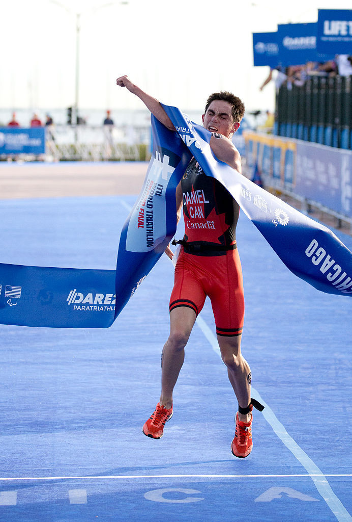 El medallista de plata paralímpico de Canadá 2016 gana el oro en la Copa Mundial de Triatlón Para en A Coruña, España © Getty Images